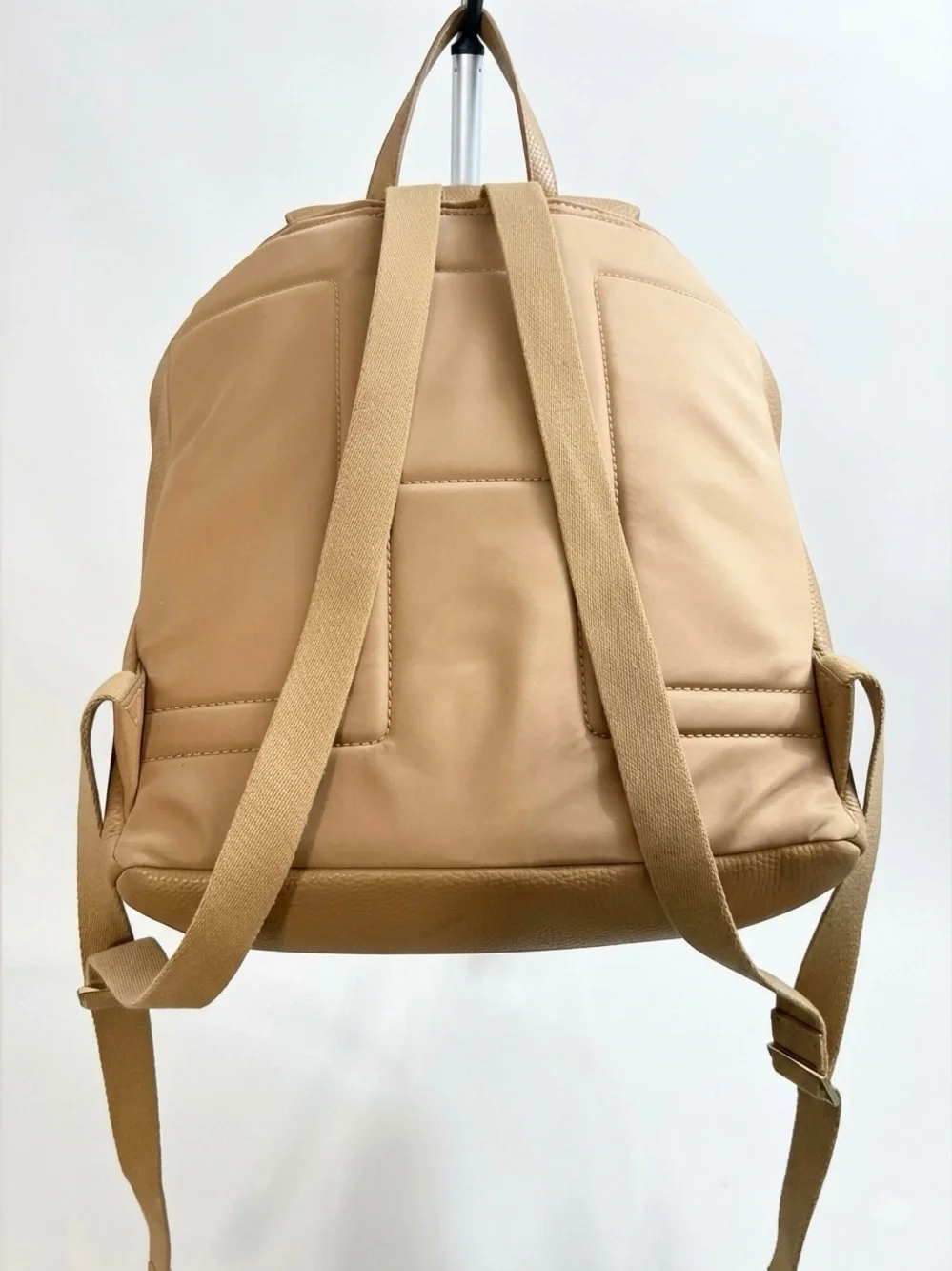 Oroton Tan Pebble Leather Dylan Medium Backpack